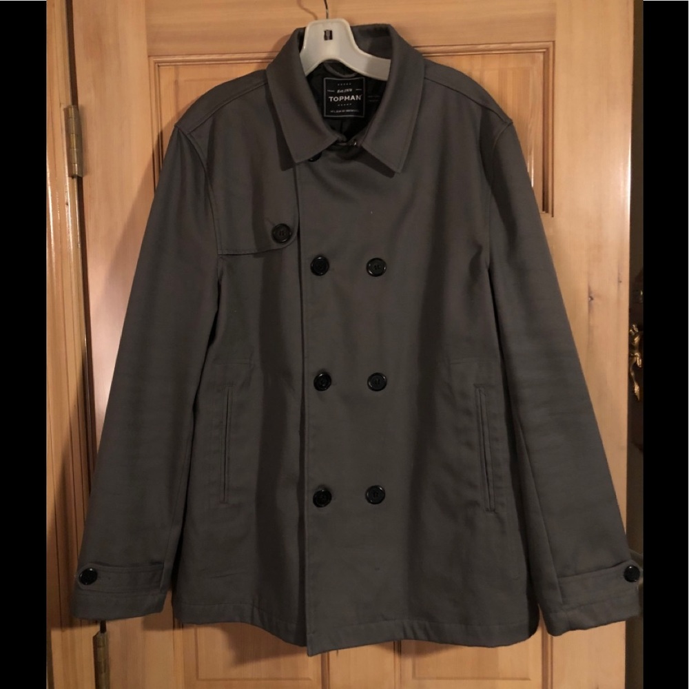 Top Man Double Breasted Pea/Trench Coat